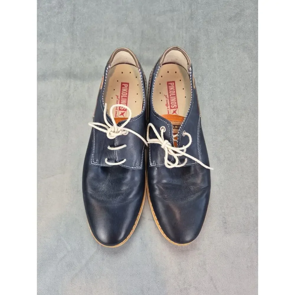 Pikolinos Olvera Lace Up Oxford Leather Shoes Blue Gray Men's 45 US 11-11.5